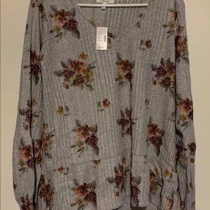 Maurices grey floral long sleeve.